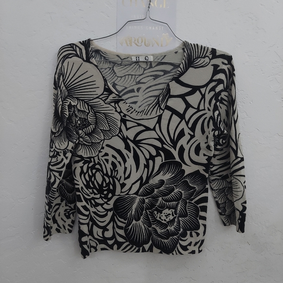 Avenue HQ v-neck floral print sweater - Picture 3 of 8